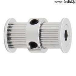 Dvojité řetězové kolo GT2 20 zubů 8 mm hřídel pro šířku řemene 6 mm