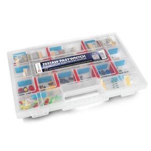 Sada pasivnĂ­ch elektronickĂ˝ch souÄŤĂˇstek + organizĂ©r