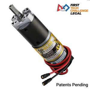 Planetový převodový motor se žlutým krytem řady 5203 (převodový poměr 50,9: 1, délka 24 mm, hřídel REX 8 mm, 117 ot/min, snímač 3,3 - 5 V)