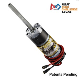 Planetový převodový motor se žlutým krytem řady 5204 (převodový poměr 13,7:1, délka 80 mm, hřídel REX 8 mm, 435 ot/min, snímač 3,3 - 5 V)