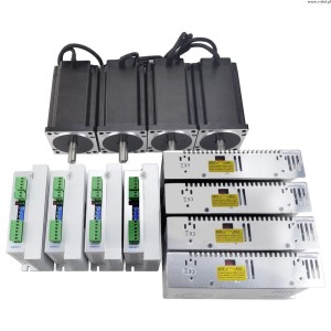 CNC 4-osá kroková sada 12,0 Nm - krokový motor Nema 34, řídicí jednotka a napájecí zdroj