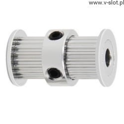 Dvojité řetězové kolo GT2 20 zubů 8 mm hřídel pro šířku řemene 6 mm