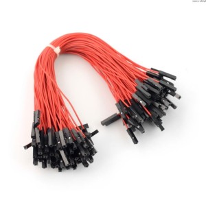 Przewody połączeniowe żeńsko-żeńskie 20cm czerwone - 100szt.