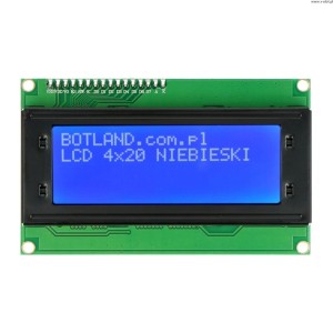 LCD displej 4x20 znakĹŻ modrĂ˝ s konektory - justPi