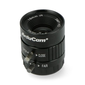 Objektiv CS Mount 16mm - manuĂˇlnĂ­ ostĹ™enĂ­ - pro kameru Raspberry Pi - Arducam LN050