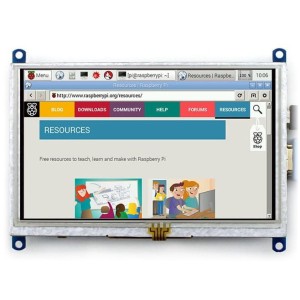 DotykovĂˇ obrazovka B - RezistivnĂ­ LCD TFT 5'' 800x480px HDMI + USB Rev. 2.1 pro Raspberry Pi - Waveshare 10737
