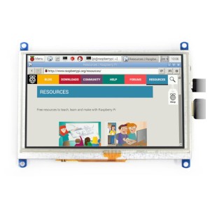 DotykovĂˇ obrazovka G - RezistivnĂ­ LCD TFT 5'' 800x480px HDMI + USB pro Raspberry Pi 4B/3B+/3B/2B/Zero - Waveshare 14447