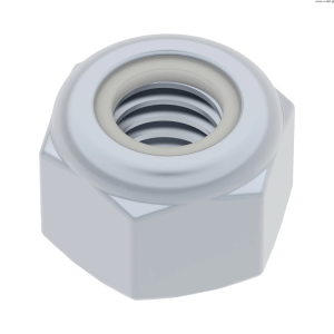 Bezpečnostní matice s nylonovou vložkou z pozinkované oceli, řada 2812 (M4 x 0,7 mm, šestihran 7 mm) - 25 ks.
