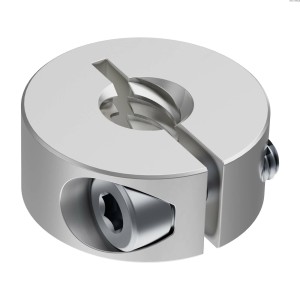 Svěrný límec s tažným šroubem řady 3504 (kabel 8 mm, start 4, vnější průměr 21 mm, délka 9 mm).
