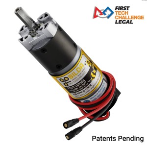 Planetový převodový motor se žlutým krytem řady 5203 (převodový poměr 13,7 : 1, délka 24 mm, hřídel REX 8 mm, 435 ot/min, snímač 3,3 - 5 V)