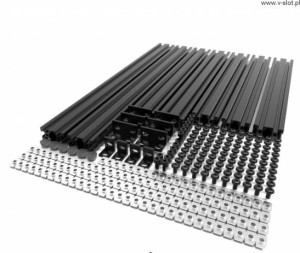 Profily pro stavbu 3D tiskárny - kompletní sada AM8 BLACK