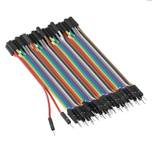 Propojovací kabel samec-samice (vícebarevný, délka 10 cm) - 40 ks.