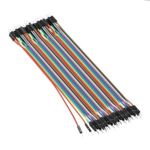 Propojovací kabel samec-samec (vícebarevný, délka 20 cm) - 40 ks.