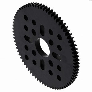 Ozubené kolo 74 zubů (MOD 0,8, 4 mm silný acetal)